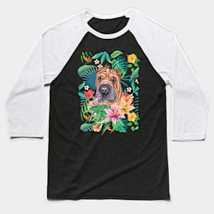 Tropical Red Shar Pei 2 Baseball T-Shirt